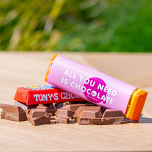 Tony's Chocolonely | Chocolade reep met full colour banderol | 50 gram | max013 