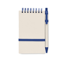 Ringband notitieboekje | Gerecycled karton | A6 | Met pen | 8756837 Blauw