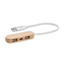 USB Hub | 3 poorten| bamboo | 8756848 
