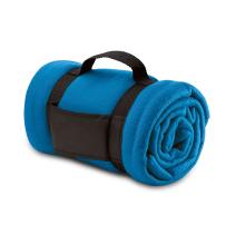 Fleece deken | Draagband met logo | 8797245 Koningsblauw