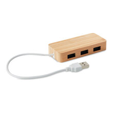 USB Hub | 3 poorten| bamboo